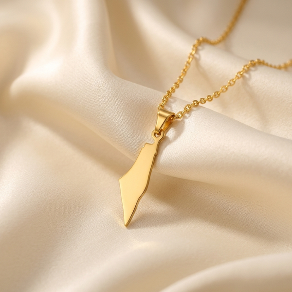 Gold Palestine Map Necklace