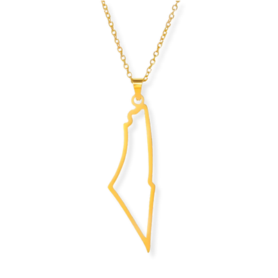 Gold Palestine Outline Necklace